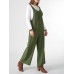 Solid Pocket Open Back Sleeveless Straight Leg Jumpsuit